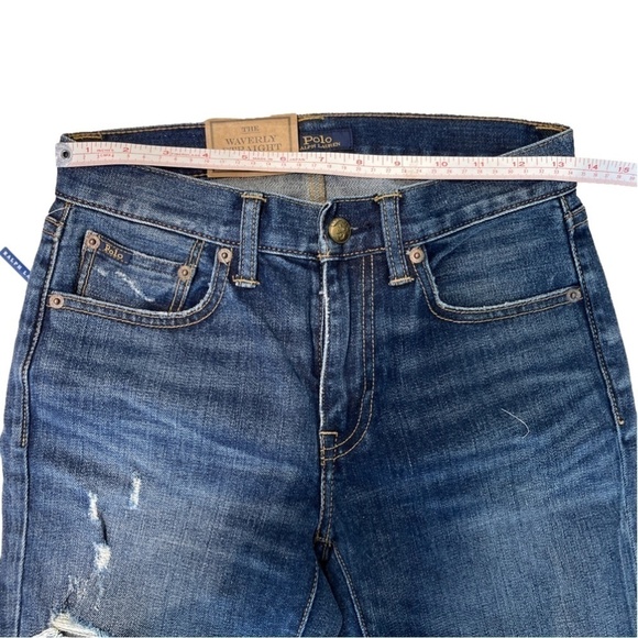 RALPH LAUREN WAVERLY CROPPED EMBELLISHED JEANS SIZE 26 NWT - Picture 7 of 10